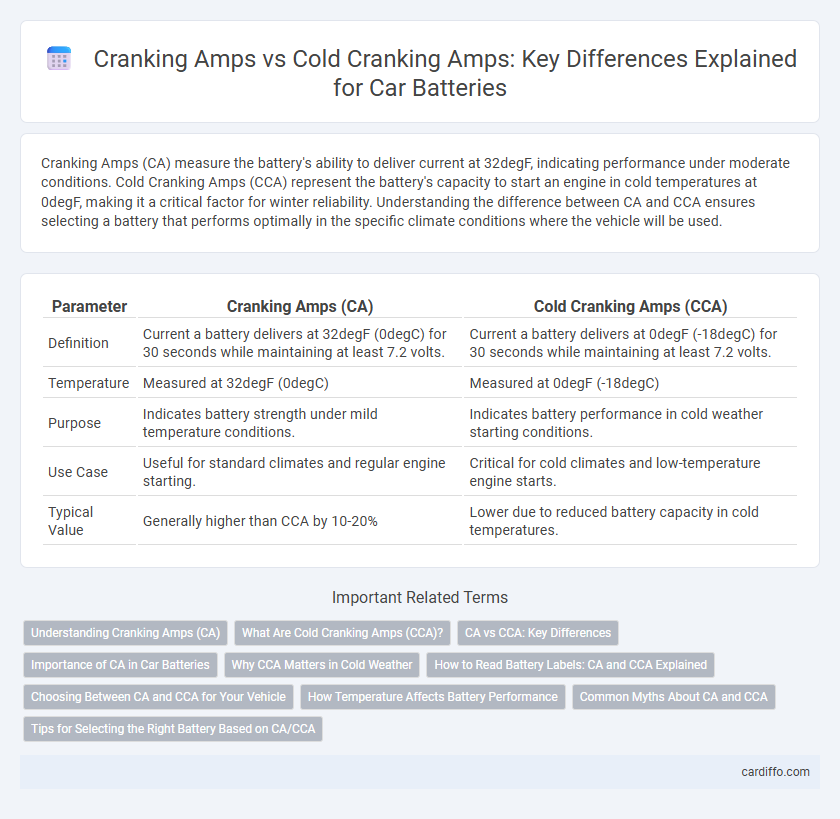 Cranking Amps vs Cold Cranking Amps: Key Differences Explained for Car Batteries