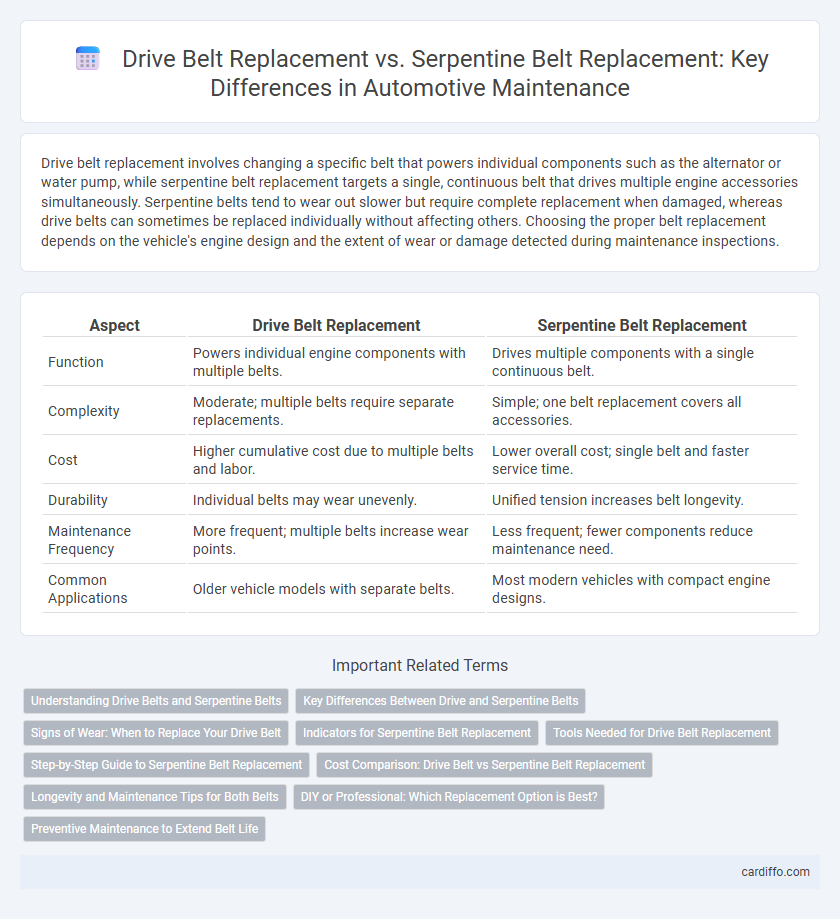 Drive Belt Replacement vs. Serpentine Belt Replacement: Key Differences in Automotive Maintenance