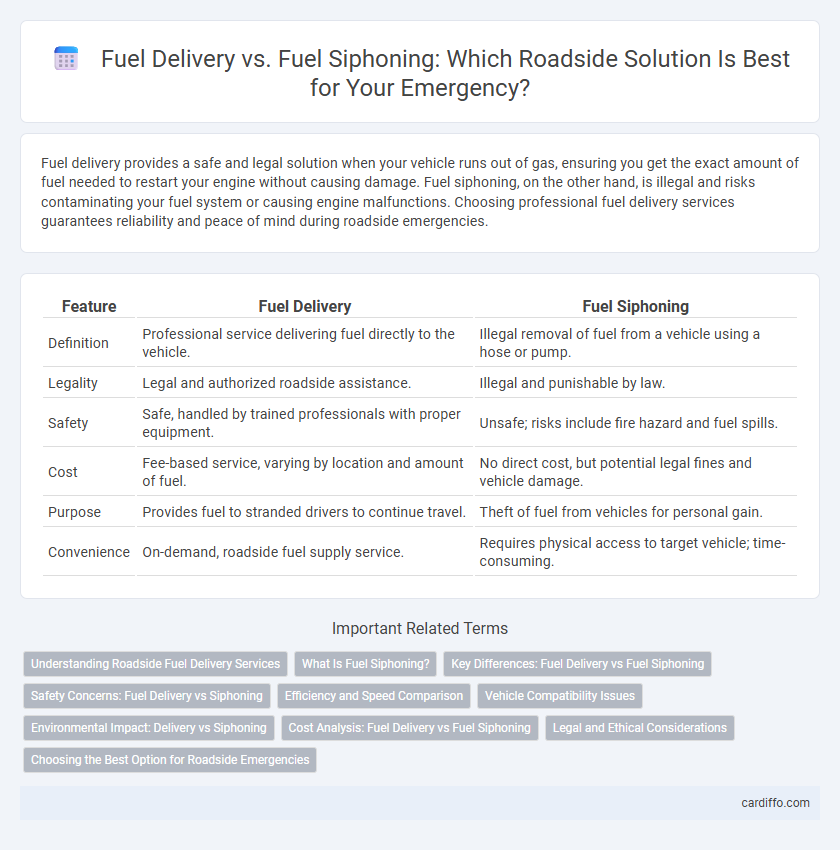 Fuel Delivery vs. Fuel Siphoning: Which Roadside Solution Is Best for Your Emergency?