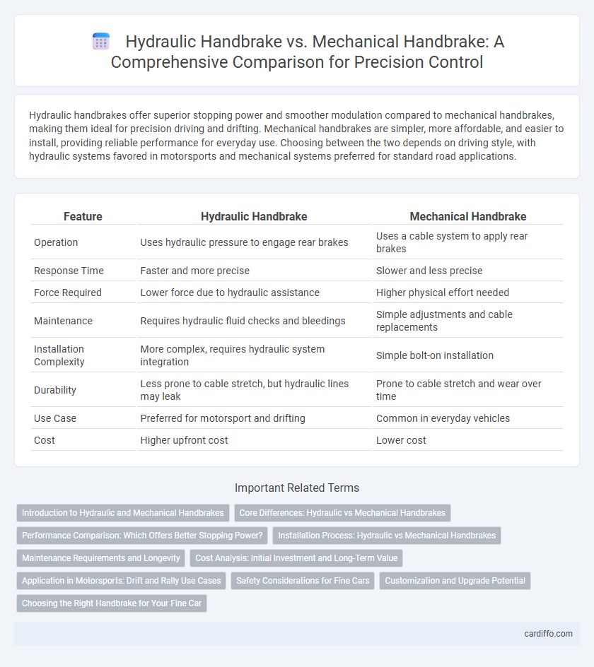 Hydraulic Handbrake vs. Mechanical Handbrake: A Comprehensive Comparison for Precision Control