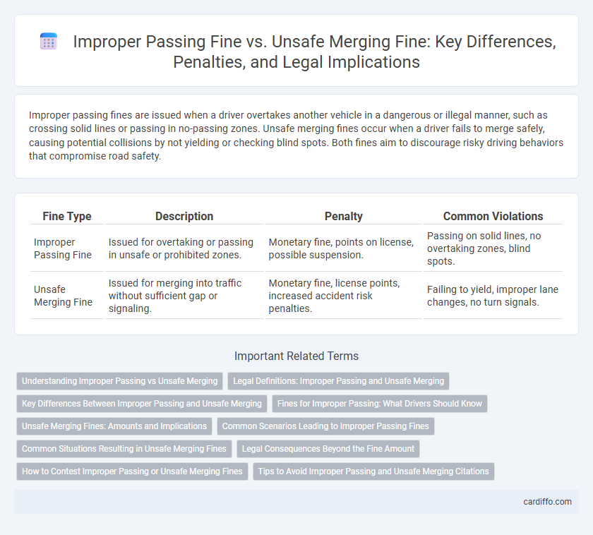 Improper Passing Fine vs. Unsafe Merging Fine: Key Differences, Penalties, and Legal Implications