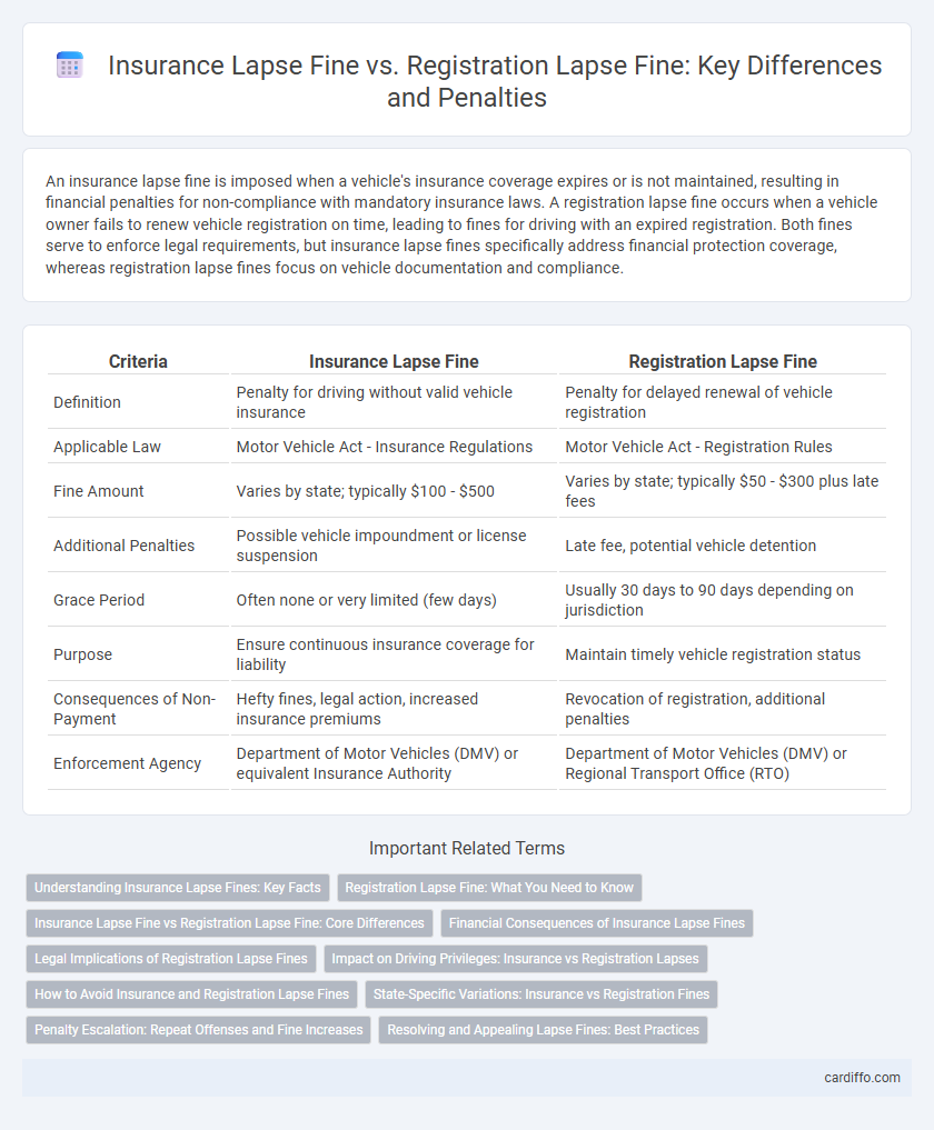 Insurance Lapse Fine vs. Registration Lapse Fine: Key Differences and Penalties