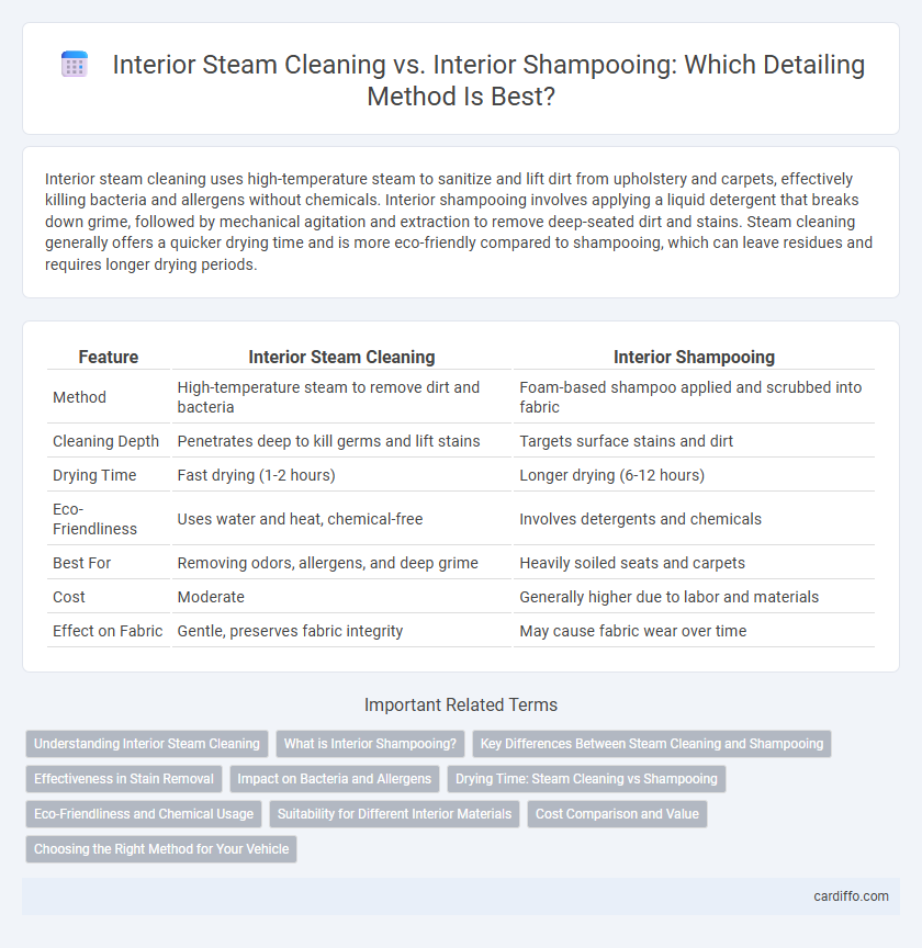Interior Steam Cleaning vs. Interior Shampooing: Which Detailing Method Is Best?