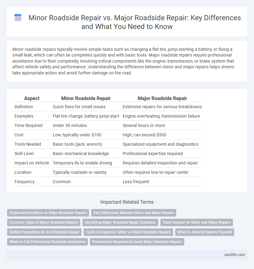 Minor Roadside Repair vs. Major Roadside Repair: Key Differences and What You Need to Know