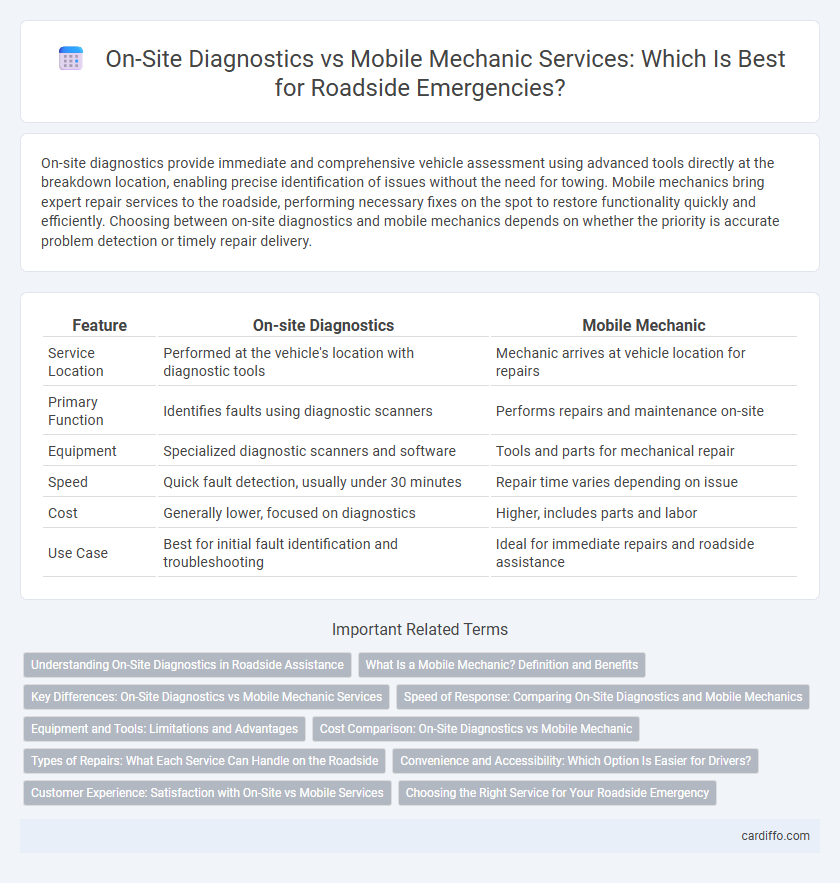 On-Site Diagnostics vs Mobile Mechanic Services: Which Is Best for Roadside Emergencies?