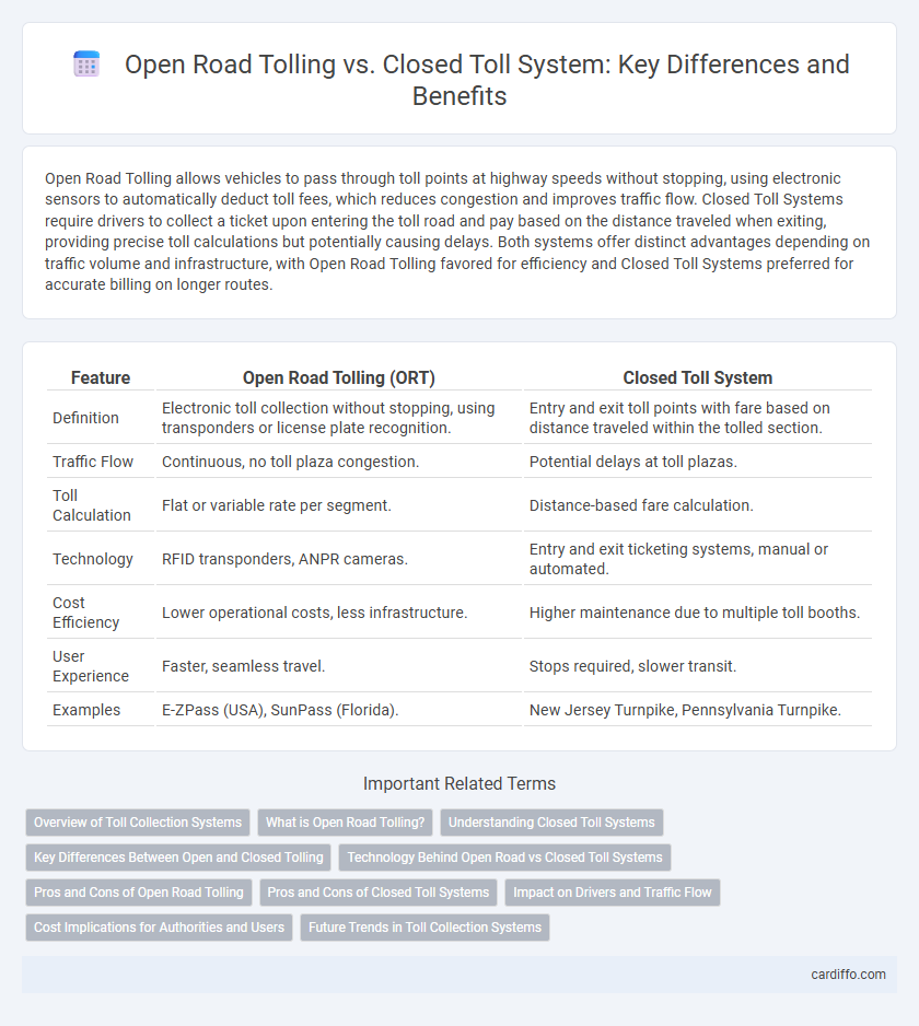 Open Road Tolling vs. Closed Toll System: Key Differences and Benefits
