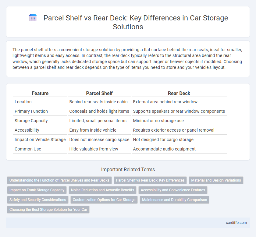 Parcel Shelf vs Rear Deck: Key Differences in Car Storage Solutions
