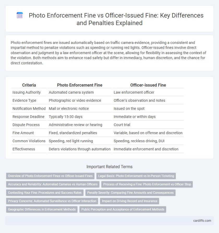 Photo Enforcement Fine vs Officer-Issued Fine: Key Differences and Penalties Explained