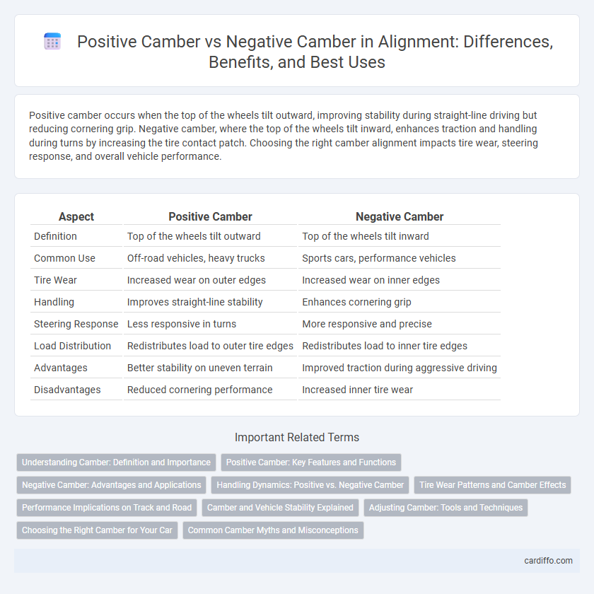 Positive Camber vs Negative Camber in Alignment: Differences, Benefits, and Best Uses