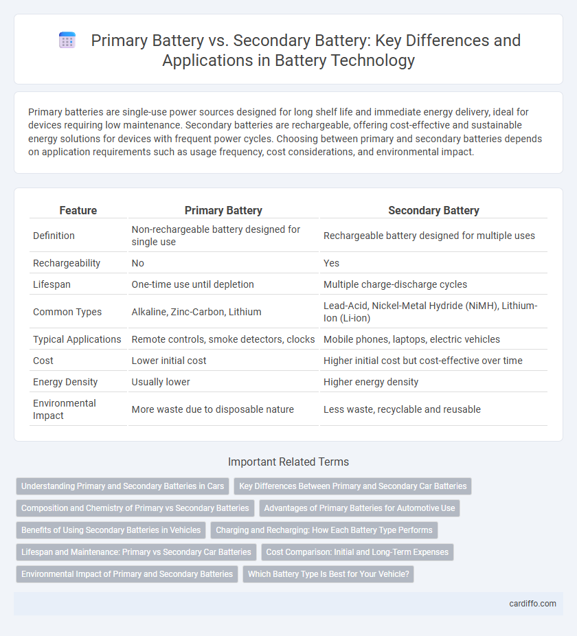 Primary Battery vs. Secondary Battery: Key Differences and Applications in Battery Technology