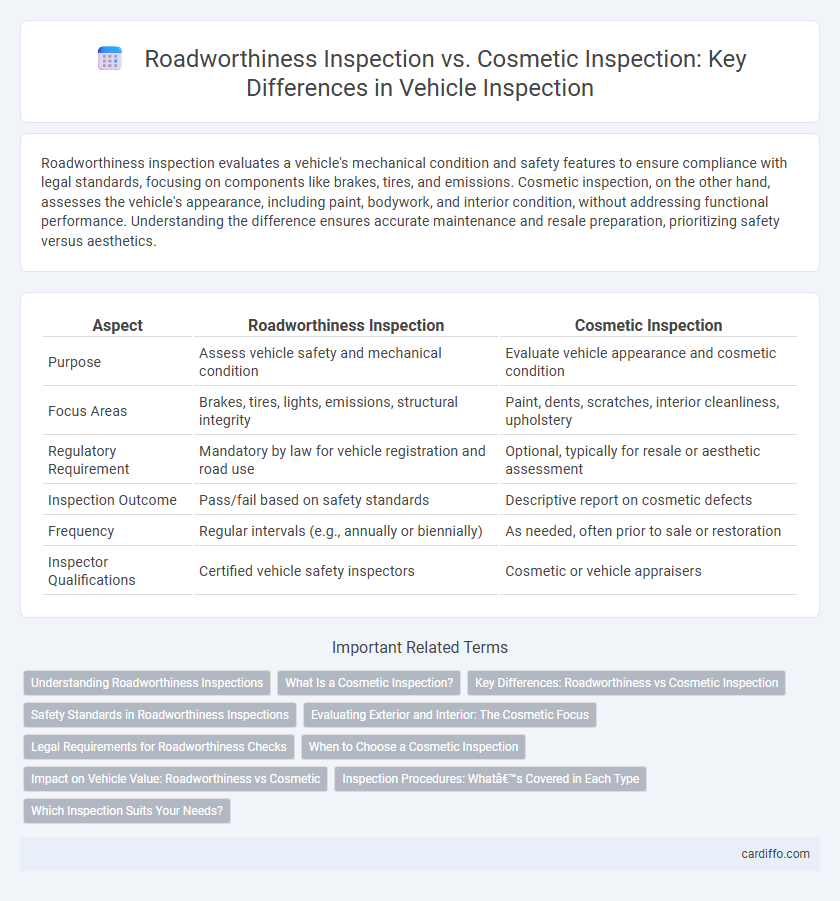 Roadworthiness Inspection vs. Cosmetic Inspection: Key Differences in Vehicle Inspection