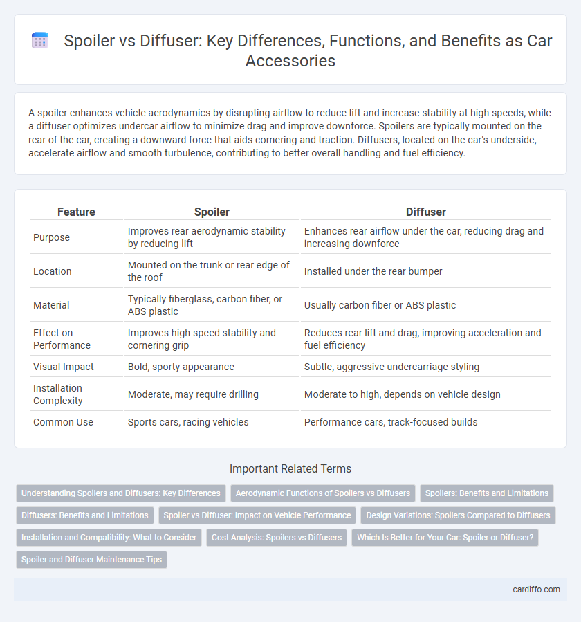 Spoiler vs Diffuser: Key Differences, Functions, and Benefits as Car Accessories