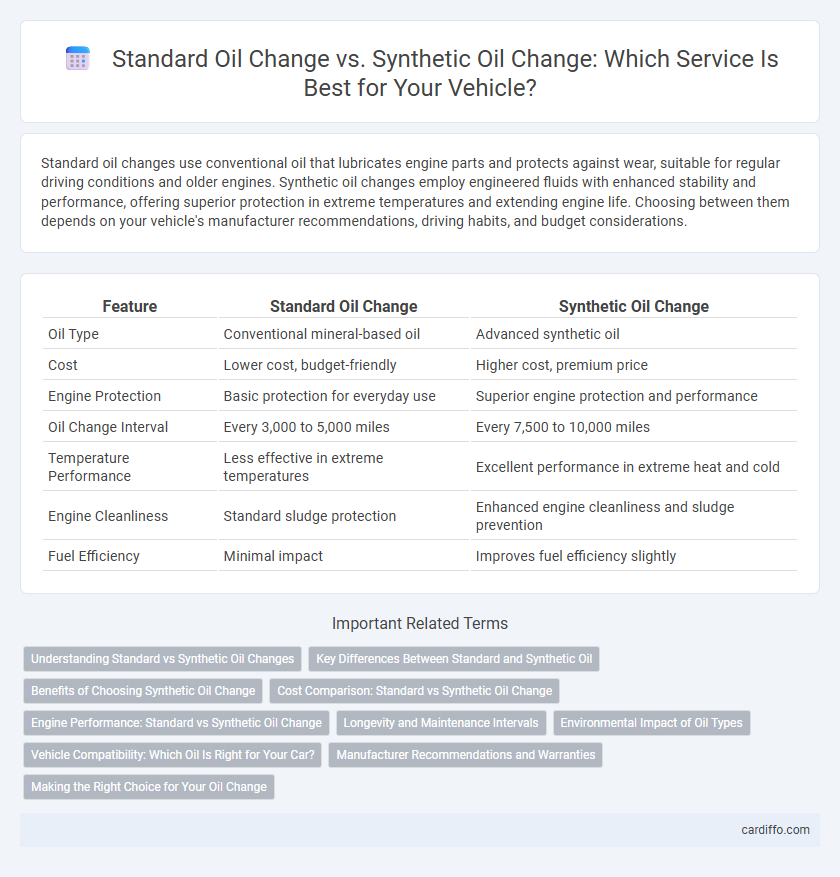 Standard Oil Change vs. Synthetic Oil Change: Which Service Is Best for Your Vehicle?