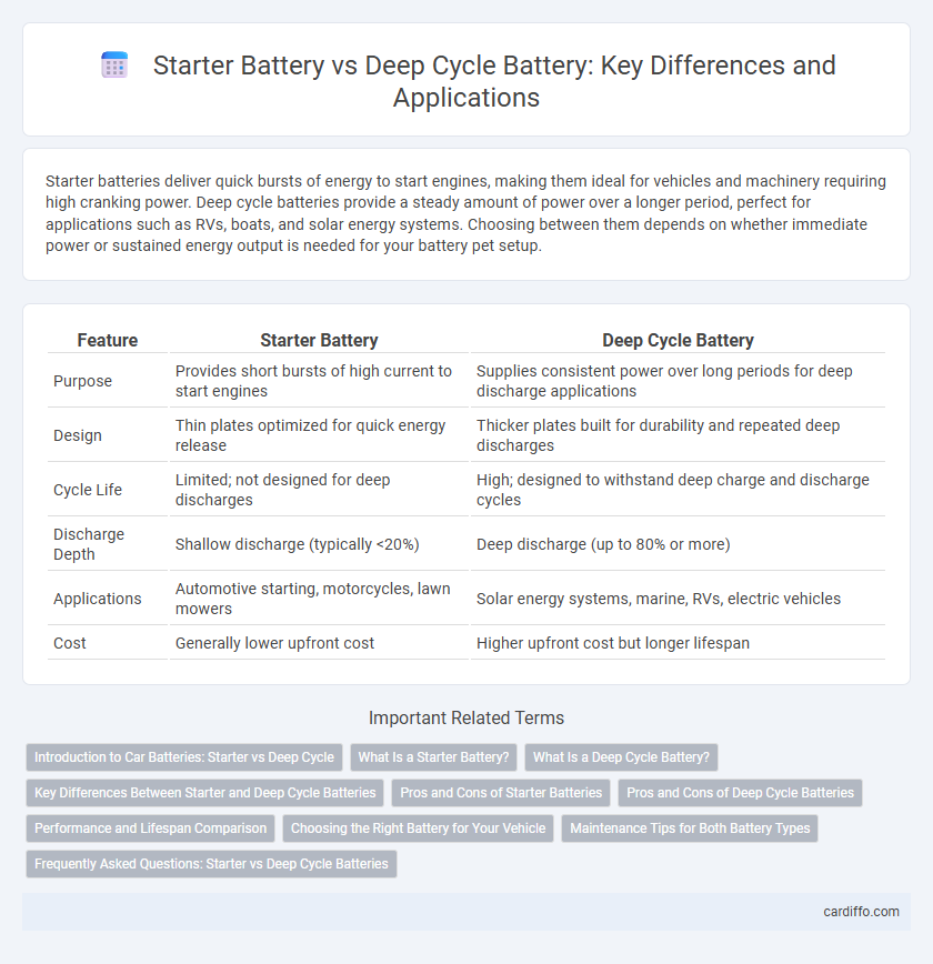 Starter Battery vs Deep Cycle Battery: Key Differences and Applications