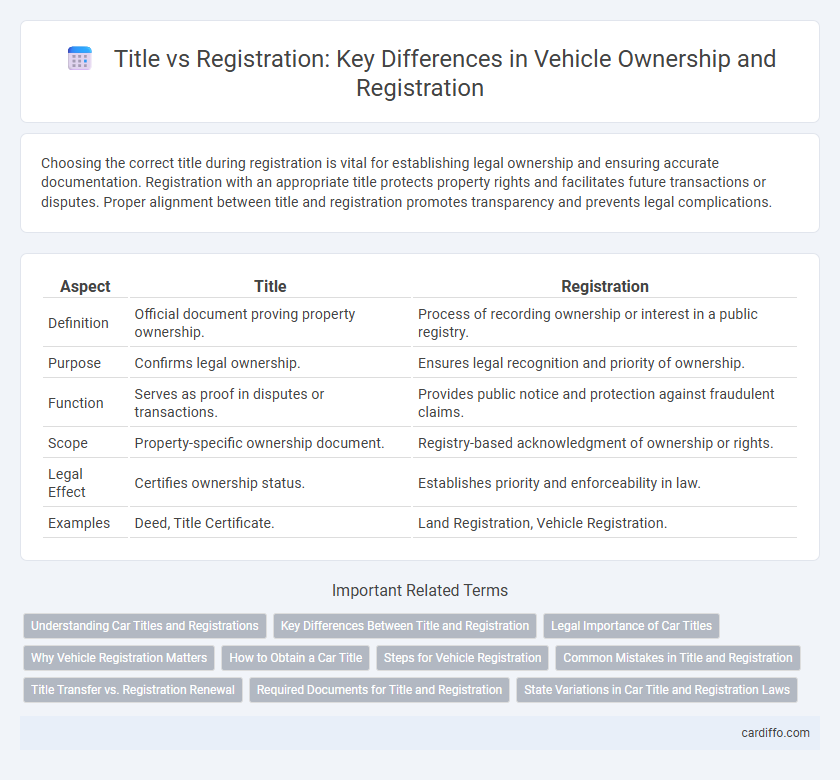 Title vs Registration: Key Differences in Vehicle Ownership and Registration