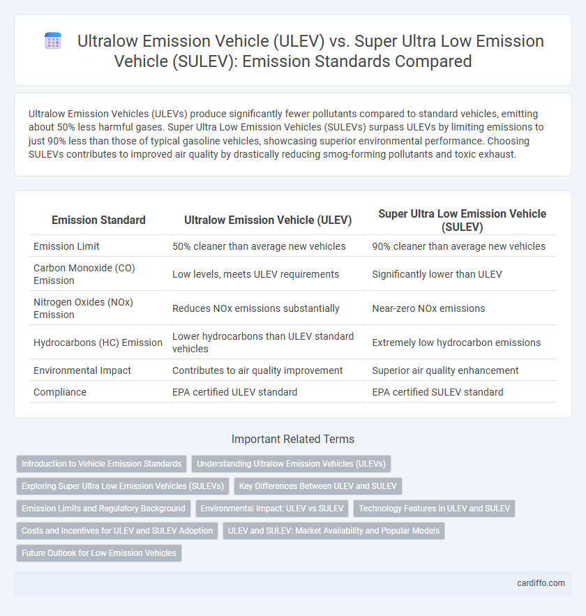 Ultralow Emission Vehicle (ULEV) vs. Super Ultra Low Emission Vehicle (SULEV): Emission Standards Compared