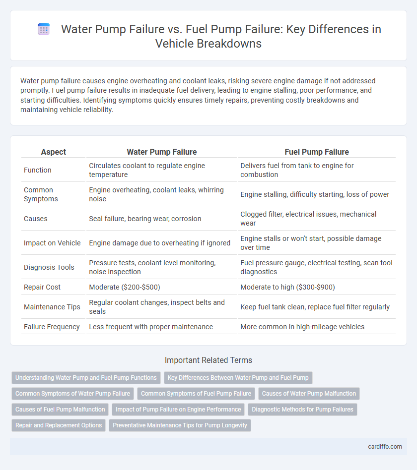 Water Pump Failure vs. Fuel Pump Failure: Key Differences in Vehicle Breakdowns
