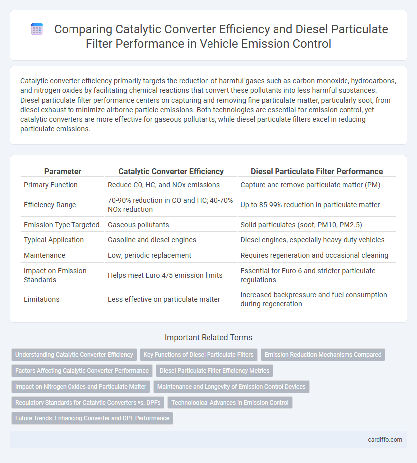 Comparing Catalytic Converter Efficiency and Diesel Particulate Filter Performance in Vehicle Emission Control
