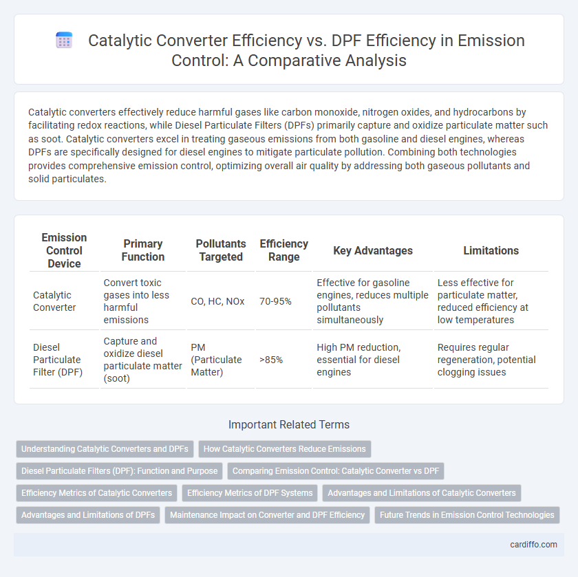 Catalytic Converter Efficiency vs. DPF Efficiency in Emission Control: A Comparative Analysis