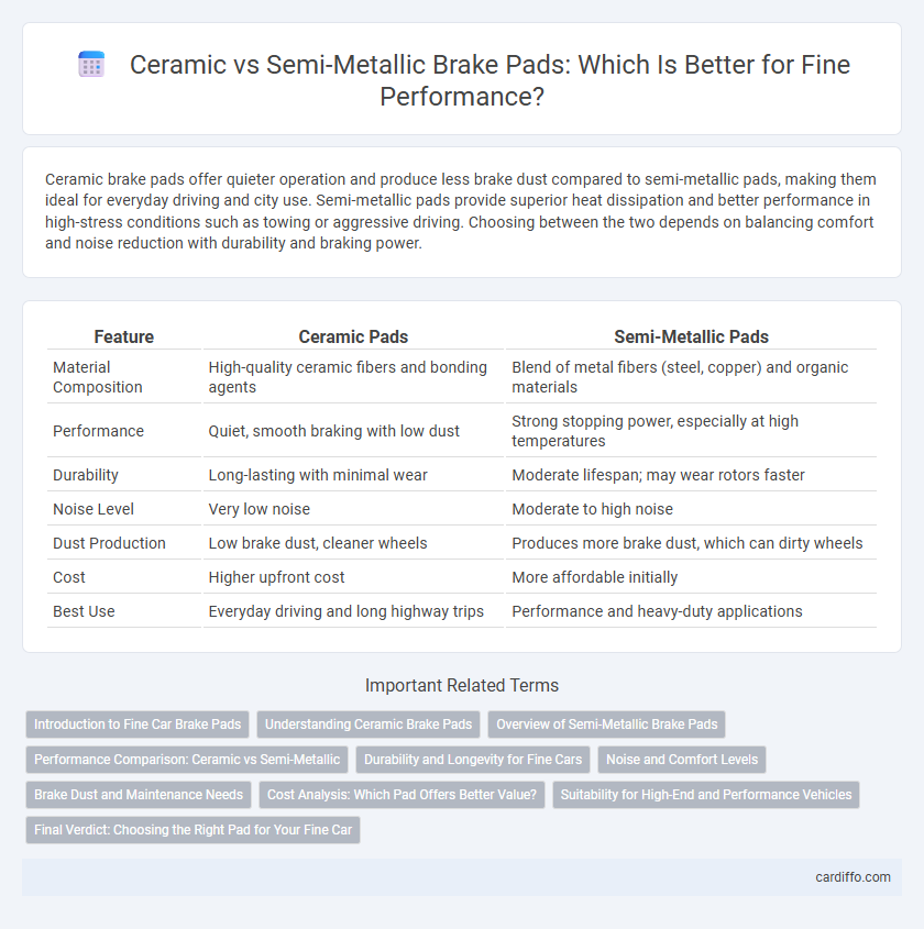 Ceramic vs Semi-Metallic Brake Pads: Which Is Better for Fine Performance?