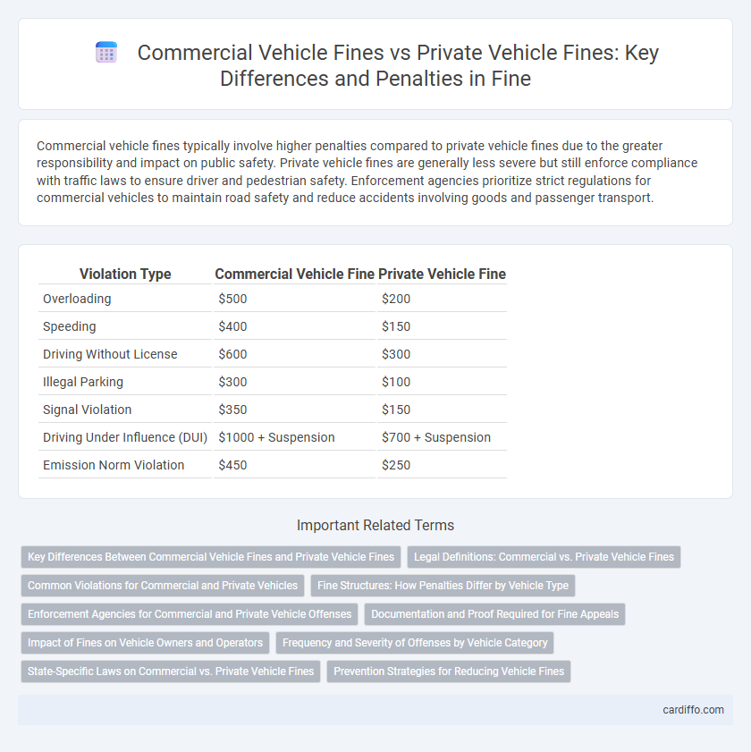 Commercial Vehicle Fines vs Private Vehicle Fines: Key Differences and Penalties in Fine