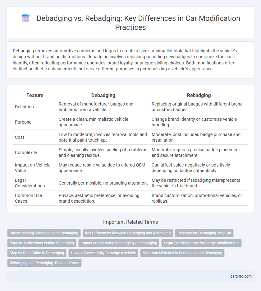 Debadging vs. Rebadging: Key Differences in Car Modification Practices