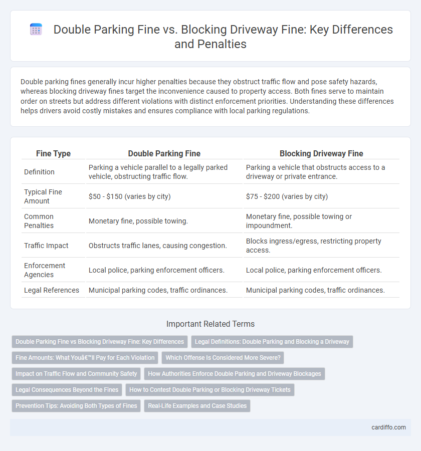 Double Parking Fine vs. Blocking Driveway Fine: Key Differences and Penalties