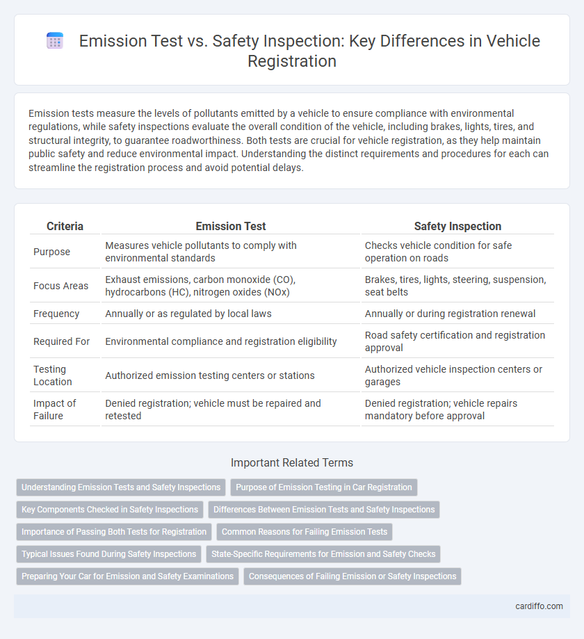 Emission Test vs. Safety Inspection: Key Differences in Vehicle Registration