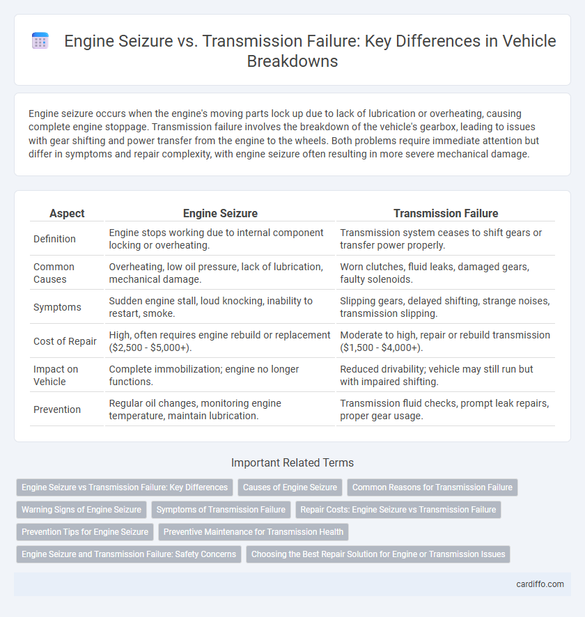 Engine Seizure vs. Transmission Failure: Key Differences in Vehicle Breakdowns