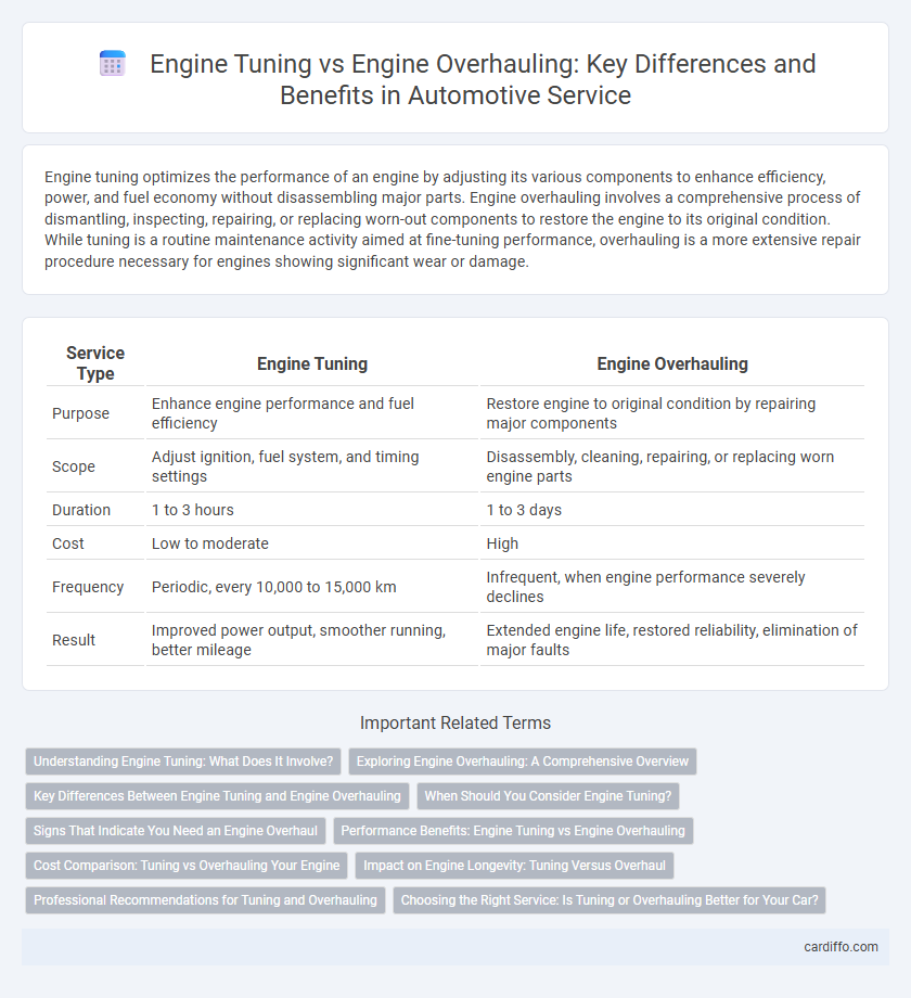 Engine Tuning vs Engine Overhauling: Key Differences and Benefits in Automotive Service