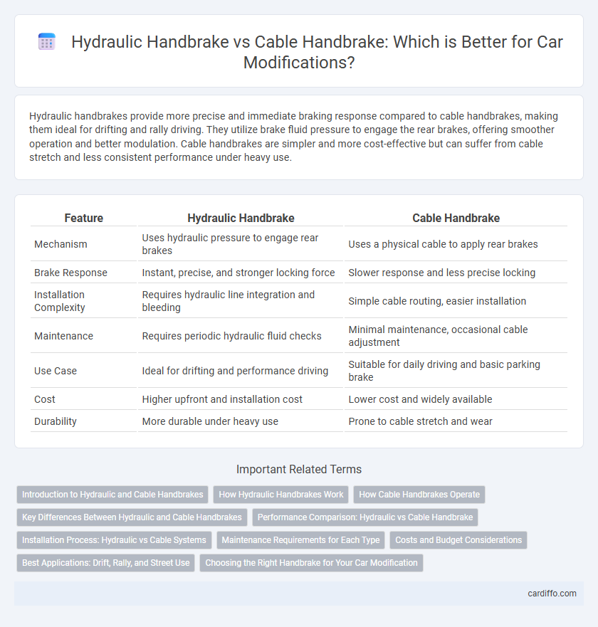 Hydraulic Handbrake vs Cable Handbrake: Which is Better for Car Modifications?