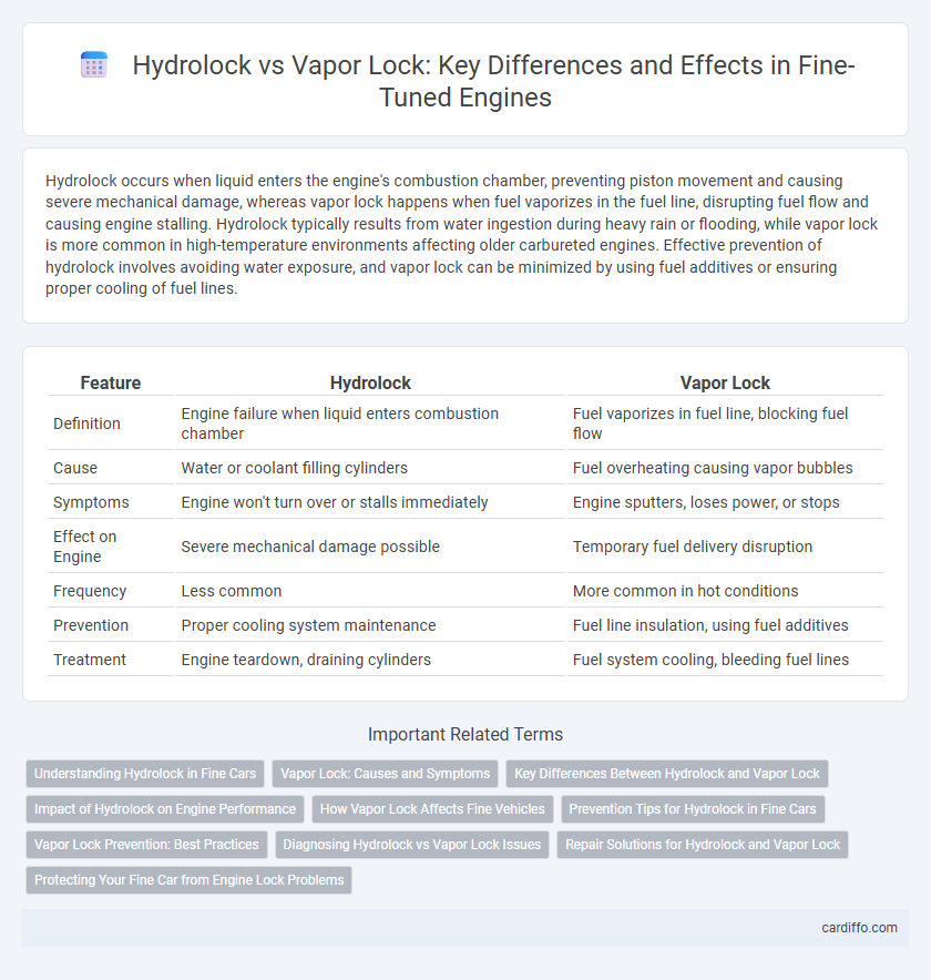 Hydrolock vs Vapor Lock: Key Differences and Effects in Fine-Tuned Engines