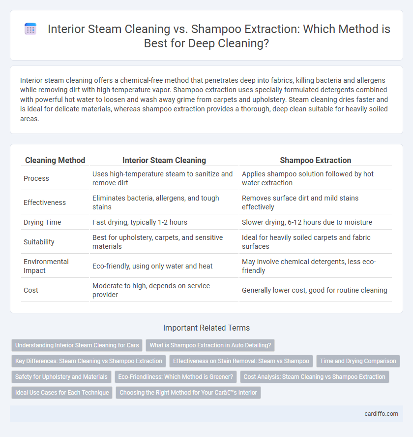Interior Steam Cleaning vs. Shampoo Extraction: Which Method is Best for Deep Cleaning?