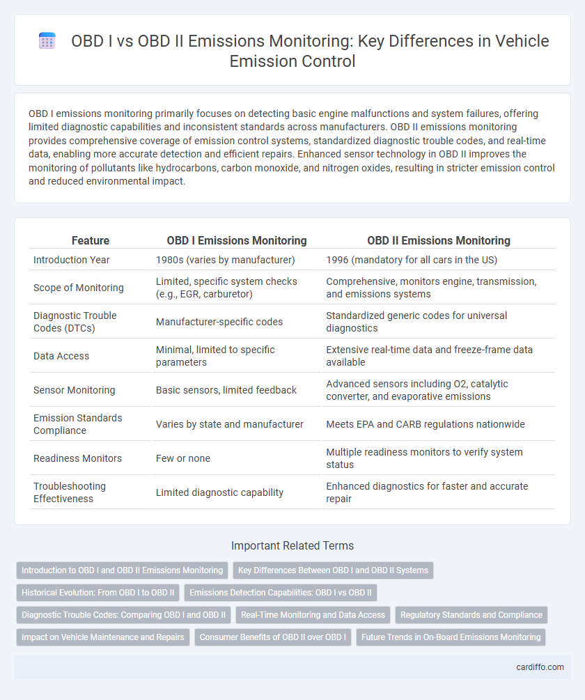 OBD I vs OBD II Emissions Monitoring: Key Differences in Vehicle Emission Control
