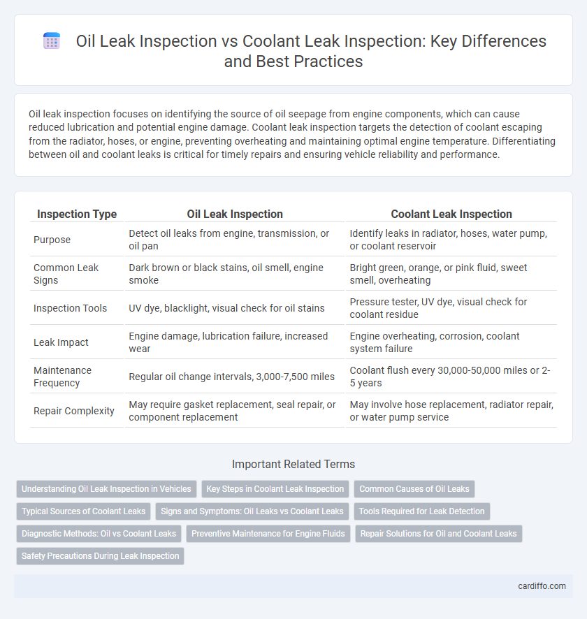 Oil Leak Inspection vs Coolant Leak Inspection: Key Differences and Best Practices