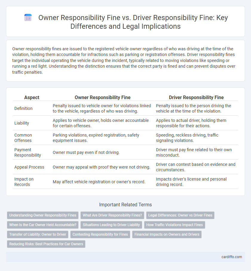 Owner Responsibility Fine vs. Driver Responsibility Fine: Key Differences and Legal Implications