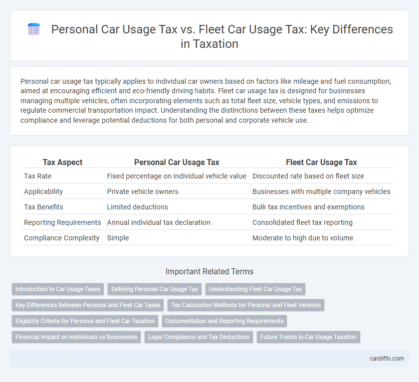 Personal Car Usage Tax vs. Fleet Car Usage Tax: Key Differences in Taxation