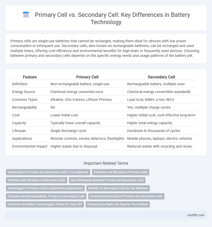 Primary Cell vs. Secondary Cell: Key Differences in Battery Technology