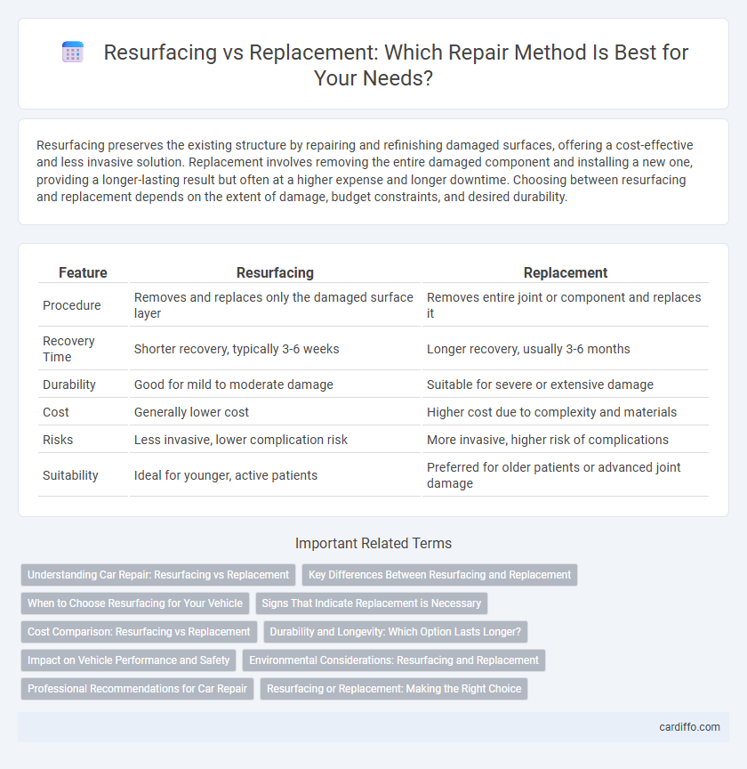 Resurfacing vs Replacement: Which Repair Method Is Best for Your Needs?