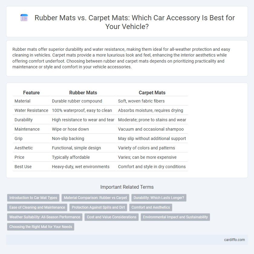 Rubber Mats vs. Carpet Mats: Which Car Accessory Is Best for Your Vehicle?