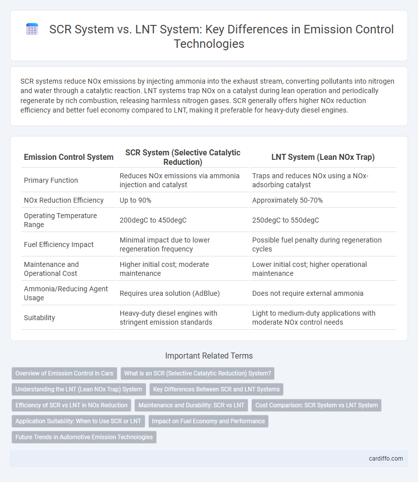 SCR System vs. LNT System: Key Differences in Emission Control Technologies