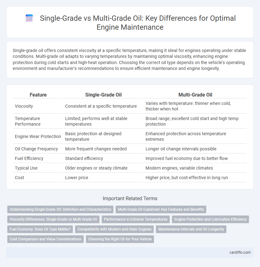 Single-Grade vs Multi-Grade Oil: Key Differences for Optimal Engine Maintenance