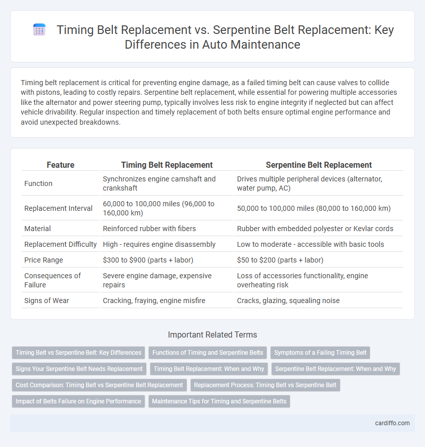Timing Belt Replacement vs. Serpentine Belt Replacement: Key Differences in Auto Maintenance