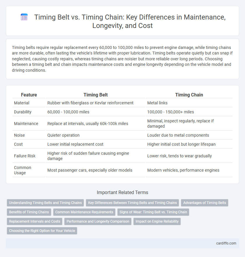 Timing Belt vs. Timing Chain: Key Differences in Maintenance, Longevity, and Cost