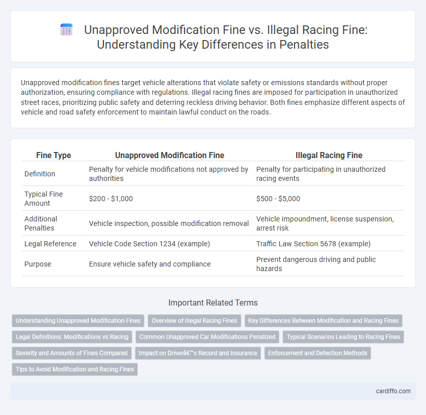 Unapproved Modification Fine vs. Illegal Racing Fine: Understanding Key Differences in Penalties