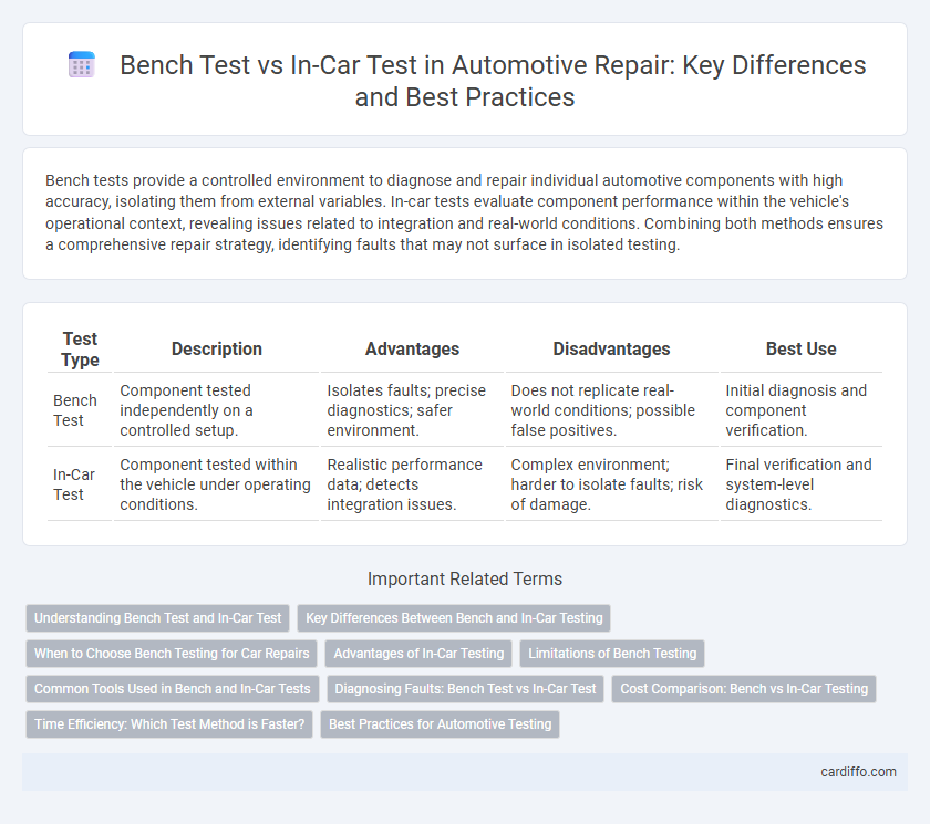 Bench Test vs In-Car Test in Automotive Repair: Key Differences and Best Practices