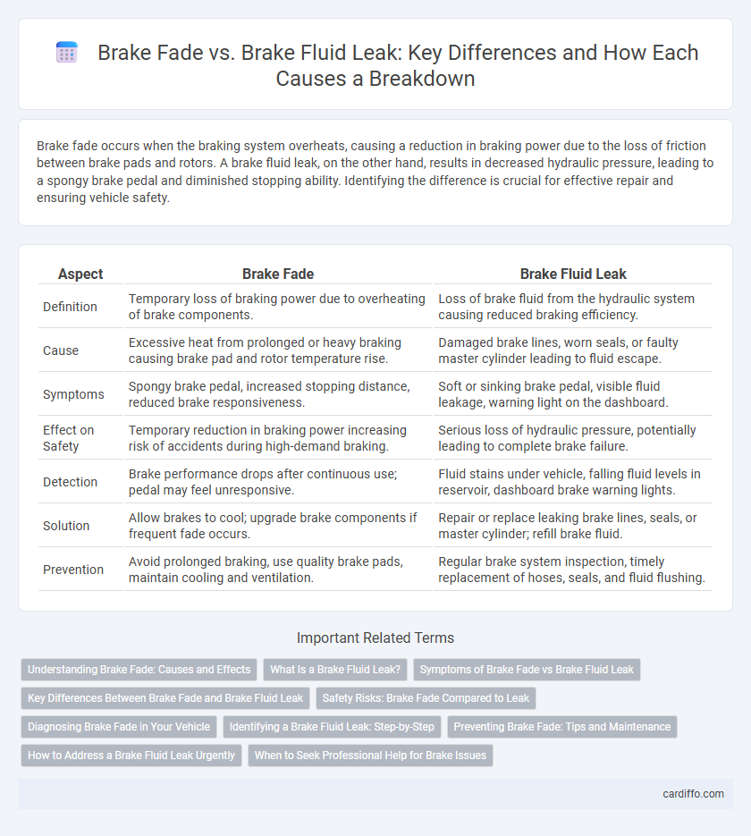 Brake Fade vs. Brake Fluid Leak: Key Differences and How Each Causes a Breakdown