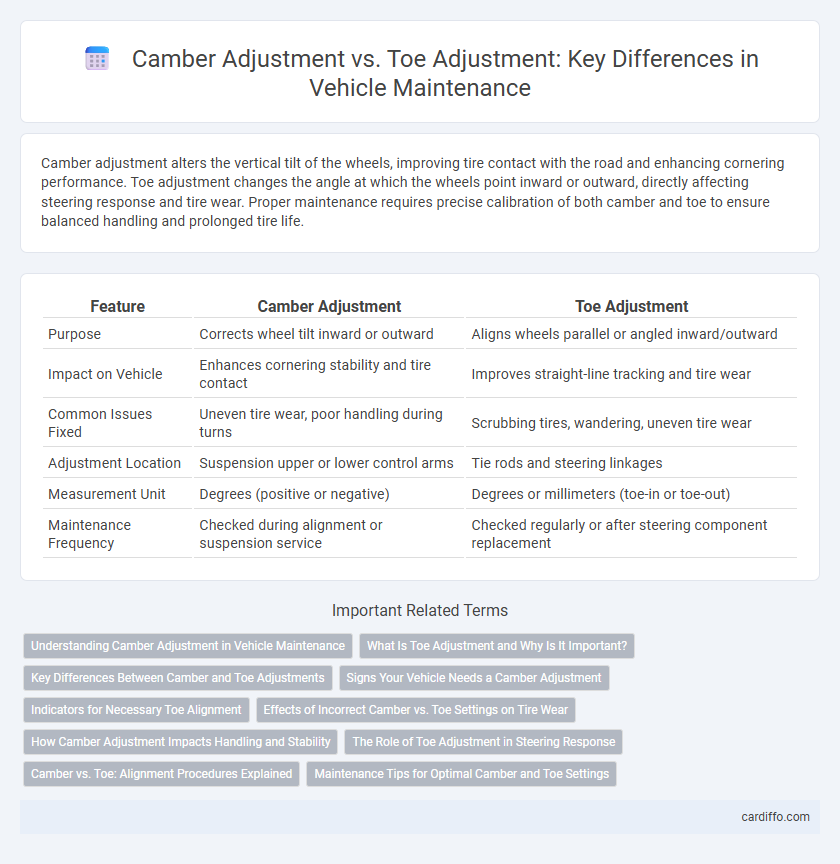 Camber Adjustment vs. Toe Adjustment: Key Differences in Vehicle Maintenance