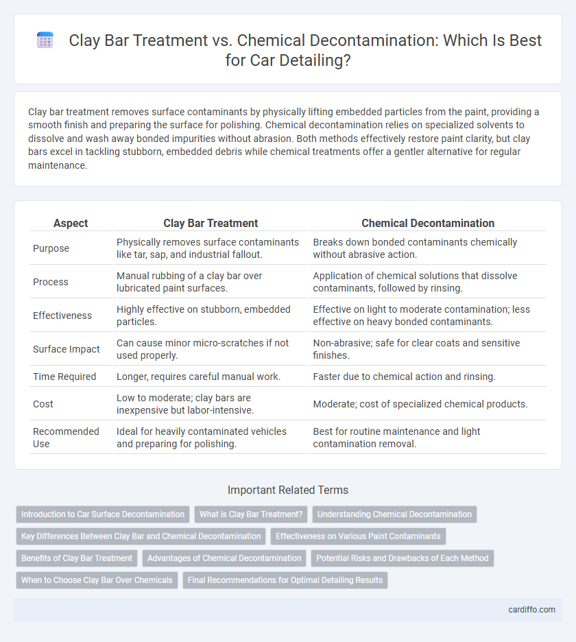 Clay Bar Treatment vs. Chemical Decontamination: Which Is Best for Car Detailing?