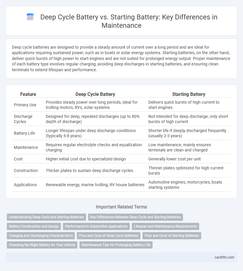 Deep Cycle Battery vs. Starting Battery: Key Differences in Maintenance